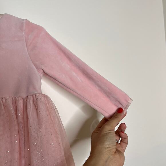 Hanna Andersson Girls Pink Dress V Neck Long Sleeve A Line 18-24 Months Princess - Picture 4 of 10